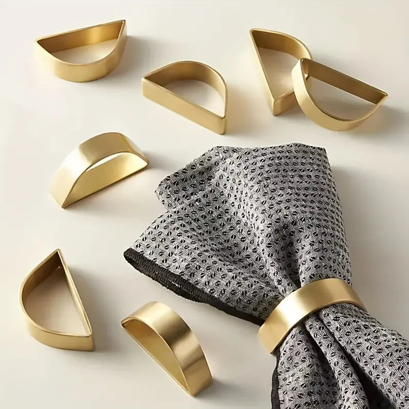 Curved Gold Napkin Rings